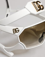 Dolce & Gabbana White Acetate Next Generation Mask Eyewear Sunglasses - Zeiniez