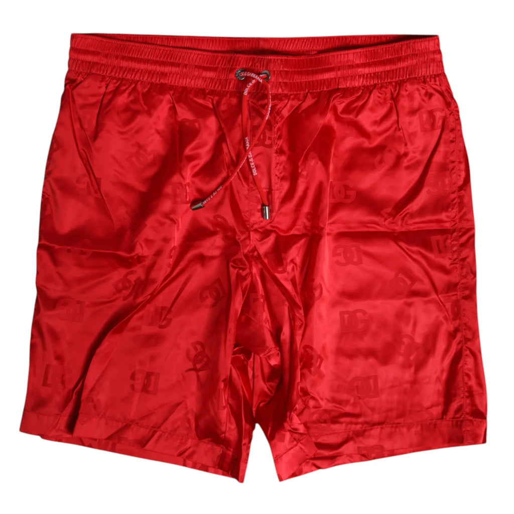 Dolce & Gabbana Red Nylon Drawstring Beachwear Shorts Swimwear - Zeiniez