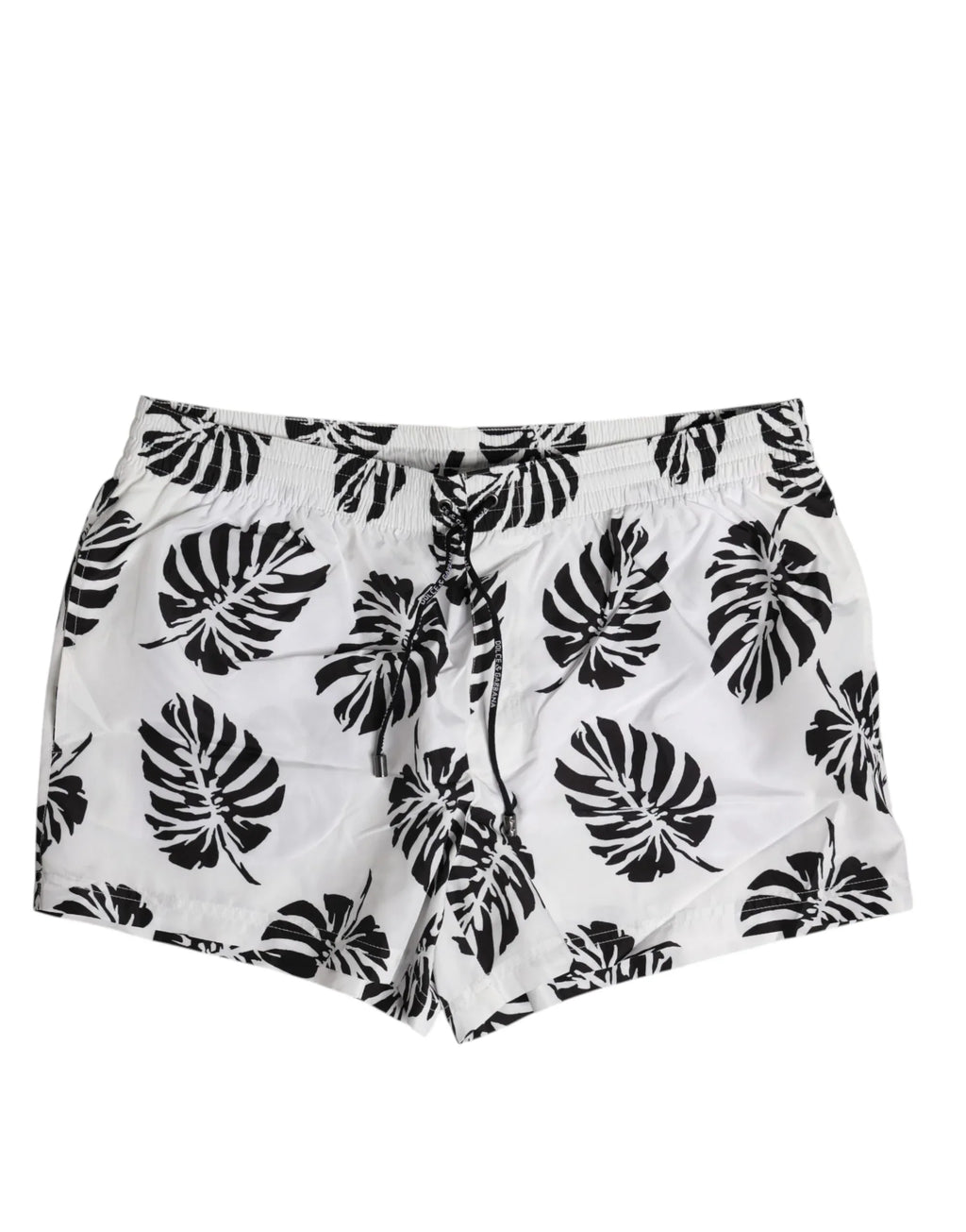 Dolce & Gabbana White Black Print Beachwear Shorts Swimwear - Zeiniez