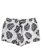 Dolce & Gabbana White Black Print Beachwear Shorts Swimwear - Zeiniez