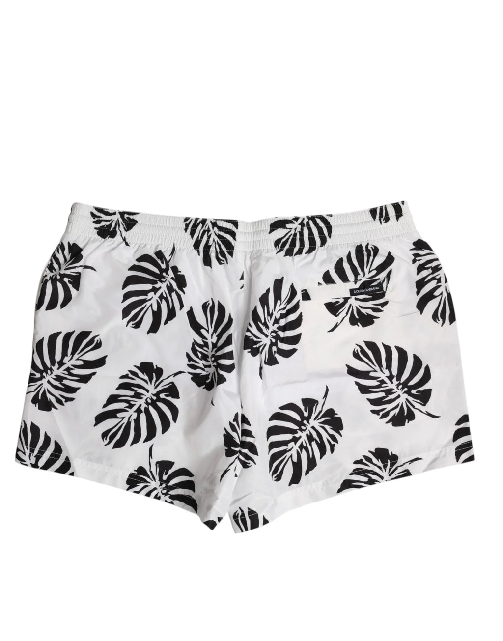 Dolce & Gabbana White Black Print Beachwear Shorts Swimwear - Zeiniez