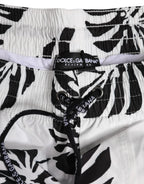 Dolce & Gabbana White Black Print Beachwear Shorts Swimwear - Zeiniez