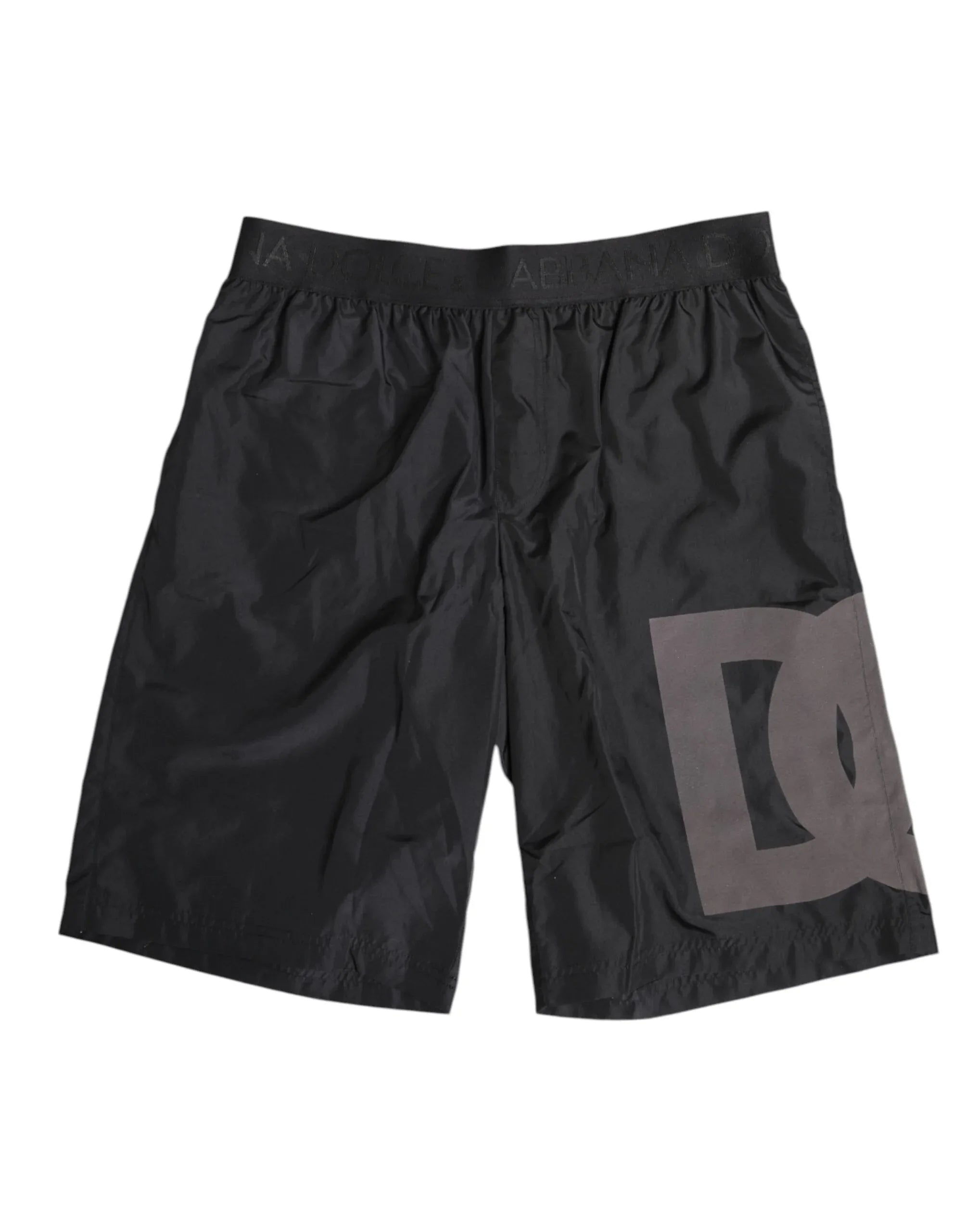 Dolce & Gabbana Black Logo Print Beachwear Men Shorts Swimwear - Zeiniez