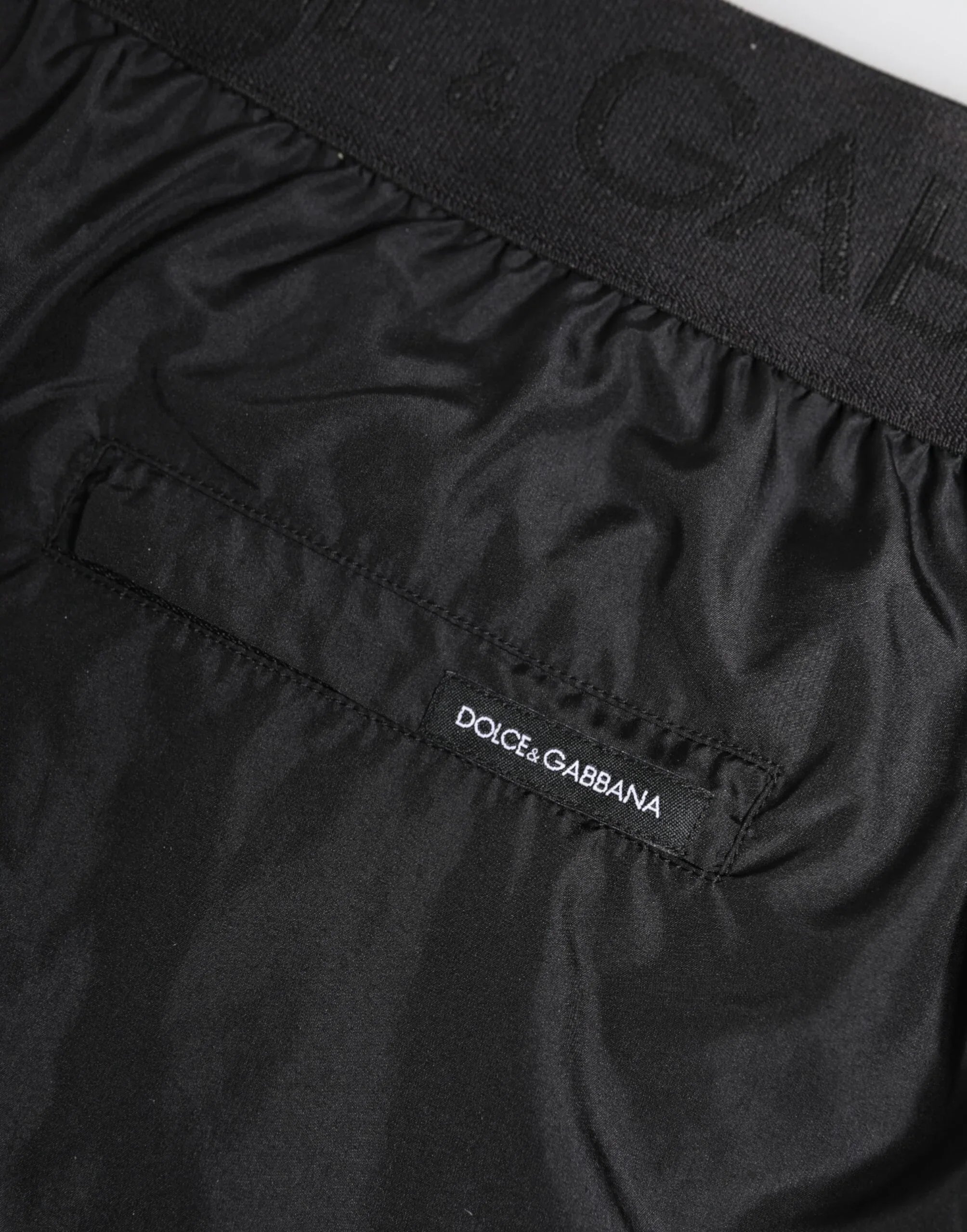 Dolce & Gabbana Black Logo Print Beachwear Men Shorts Swimwear - Zeiniez