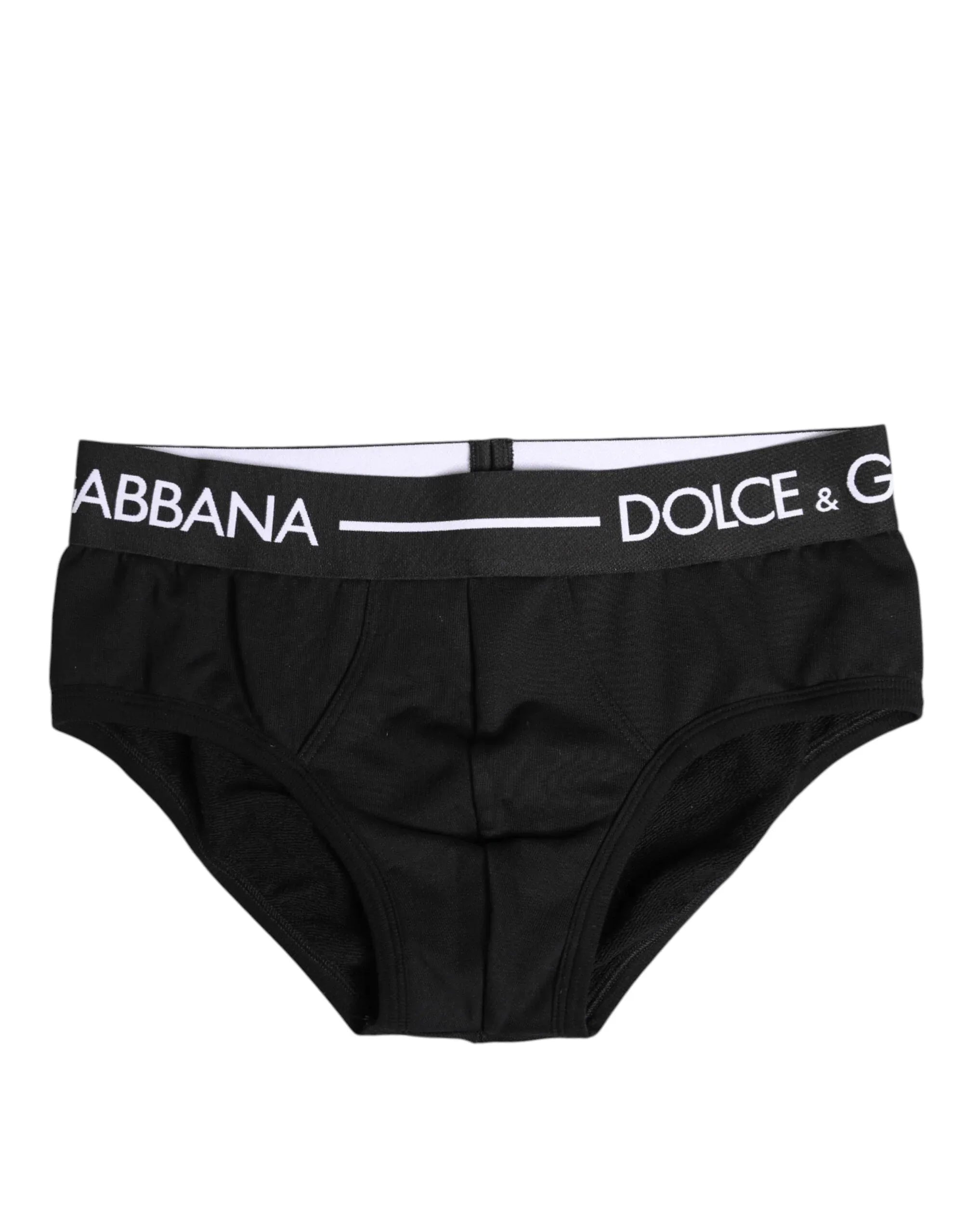 Dolce & Gabbana Black Cotton Stretch Regular Brief Underwear - Zeiniez