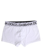 Dolce & Gabbana White Cotton Stretch Regular Boxer Underwear - Zeiniez