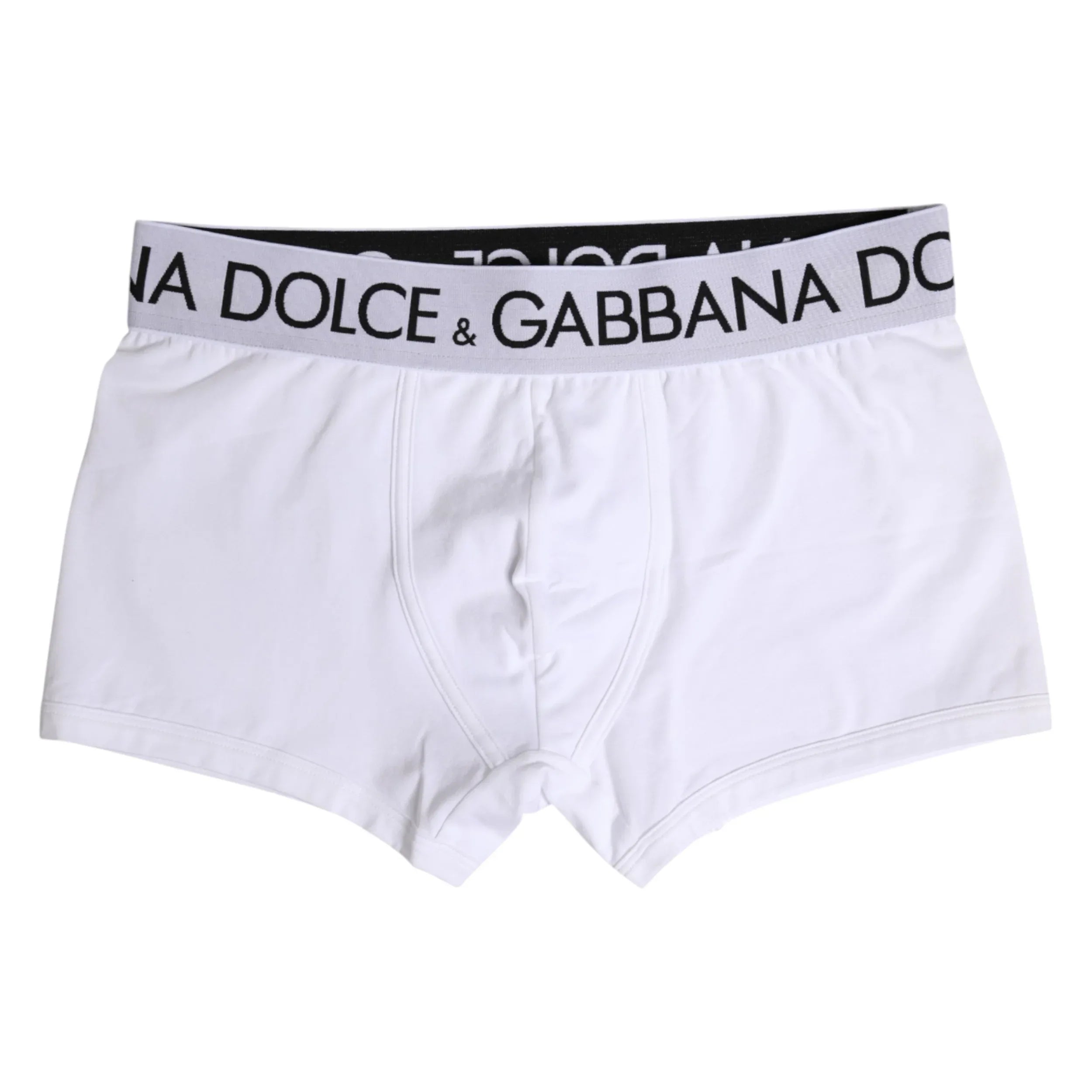 Dolce & Gabbana White Cotton Stretch Regular Boxer Underwear - Zeiniez