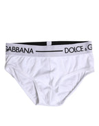 Dolce & Gabbana White Cotton Stretch Regular Brief Underwear - Zeiniez