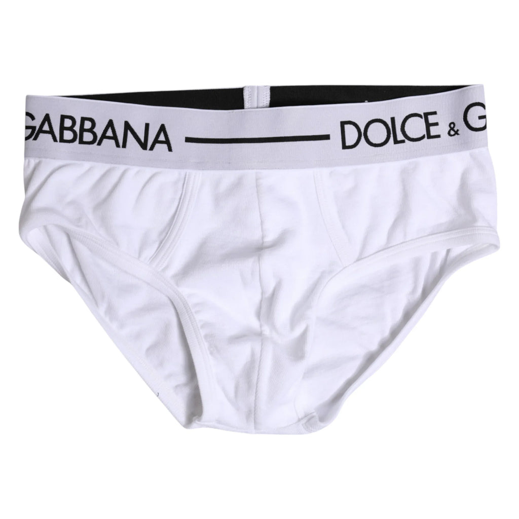 Dolce & Gabbana White Cotton Stretch Regular Brief Underwear - Zeiniez