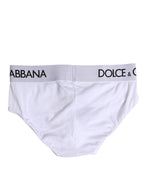 Dolce & Gabbana White Cotton Stretch Regular Brief Underwear - Zeiniez