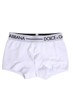Dolce & Gabbana White Cotton Stretch Regular Boxer Underwear - Zeiniez