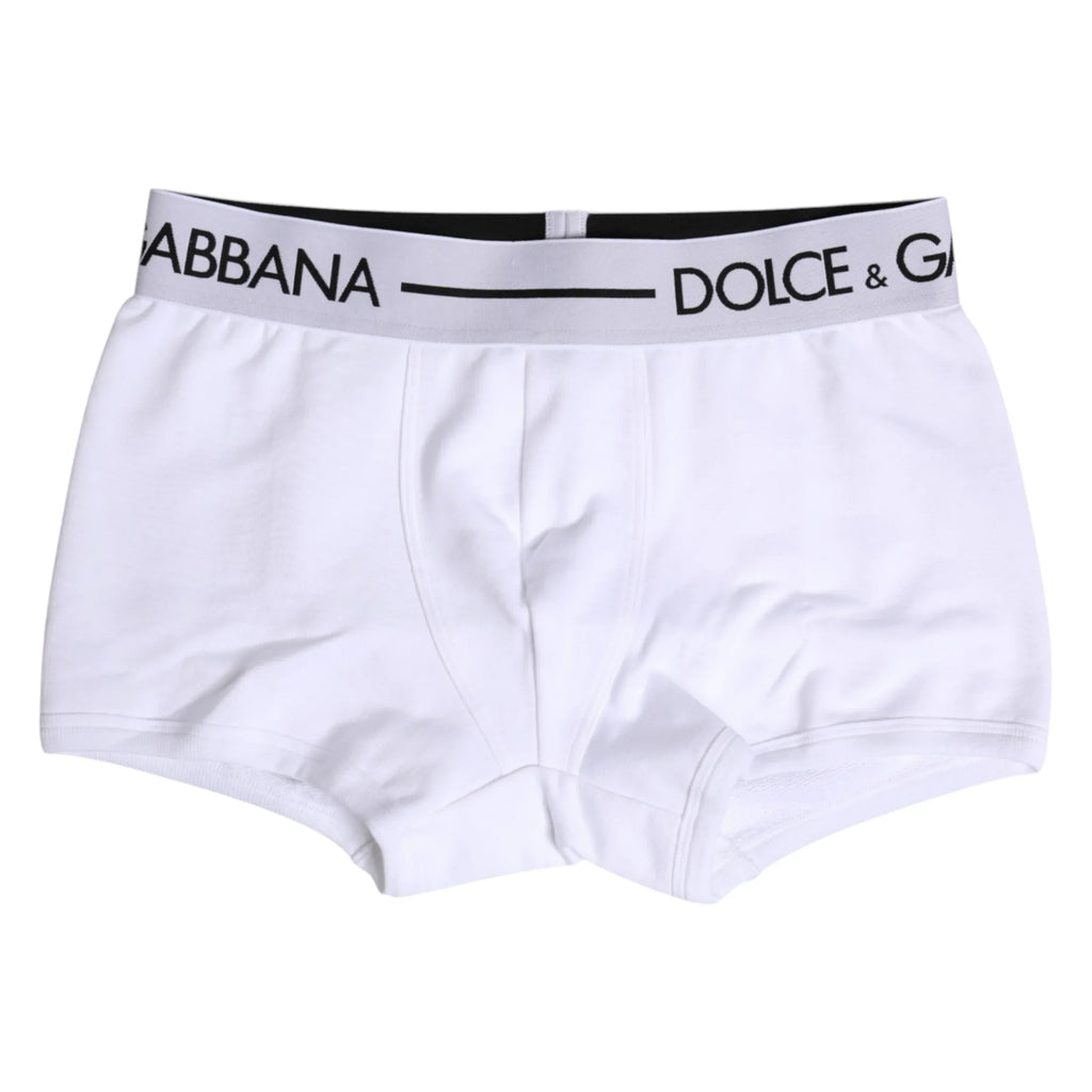 Dolce & Gabbana White Cotton Stretch Regular Boxer Underwear - Zeiniez