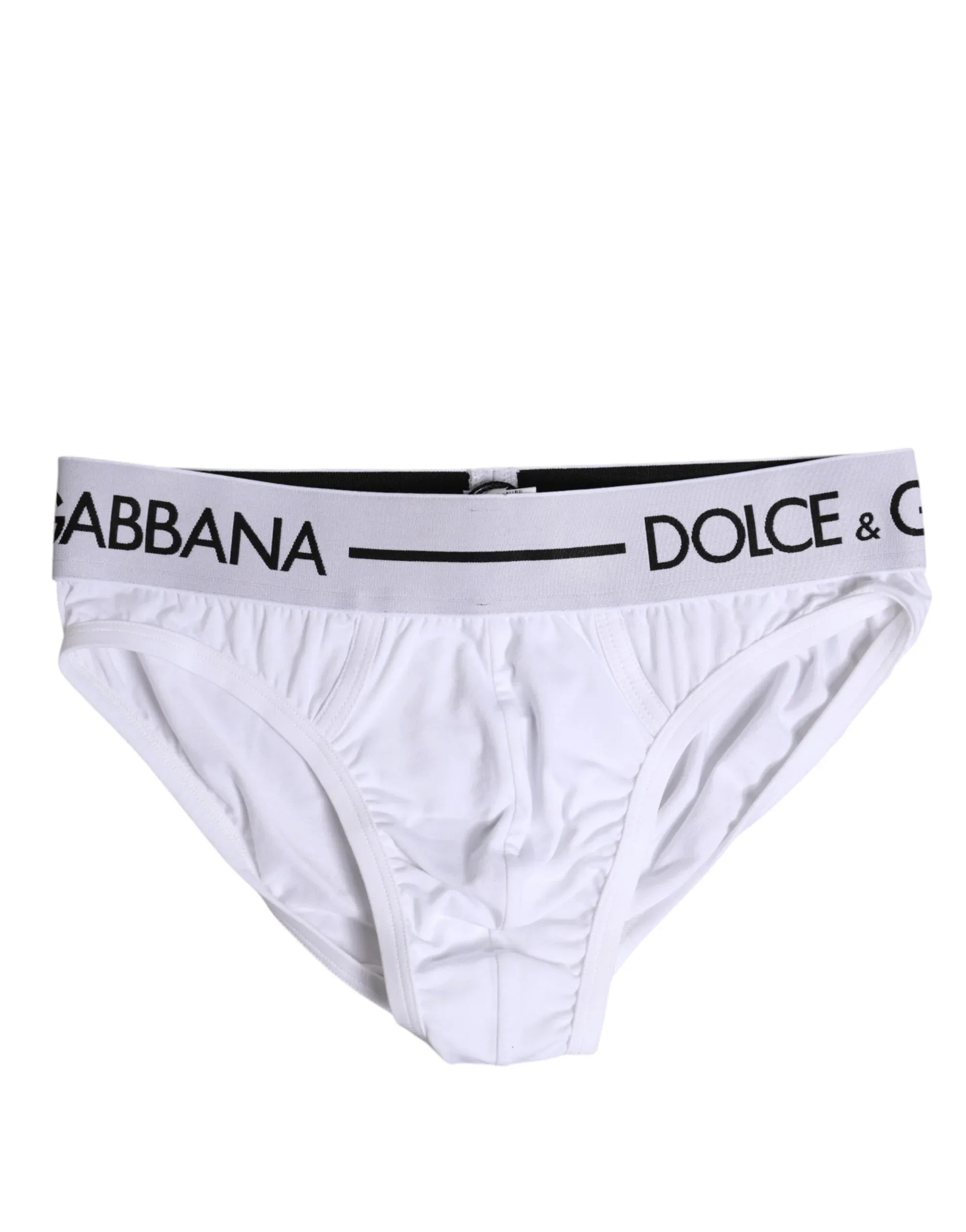 Dolce & Gabbana White Cotton Stretch Regular Brief Underwear - Zeiniez