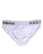 Dolce & Gabbana White Cotton Stretch Regular Brief Underwear - Zeiniez