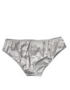 Dolce & Gabbana Gray Silk Stretch Bottom Low Waist Panty Underwear - Zeiniez