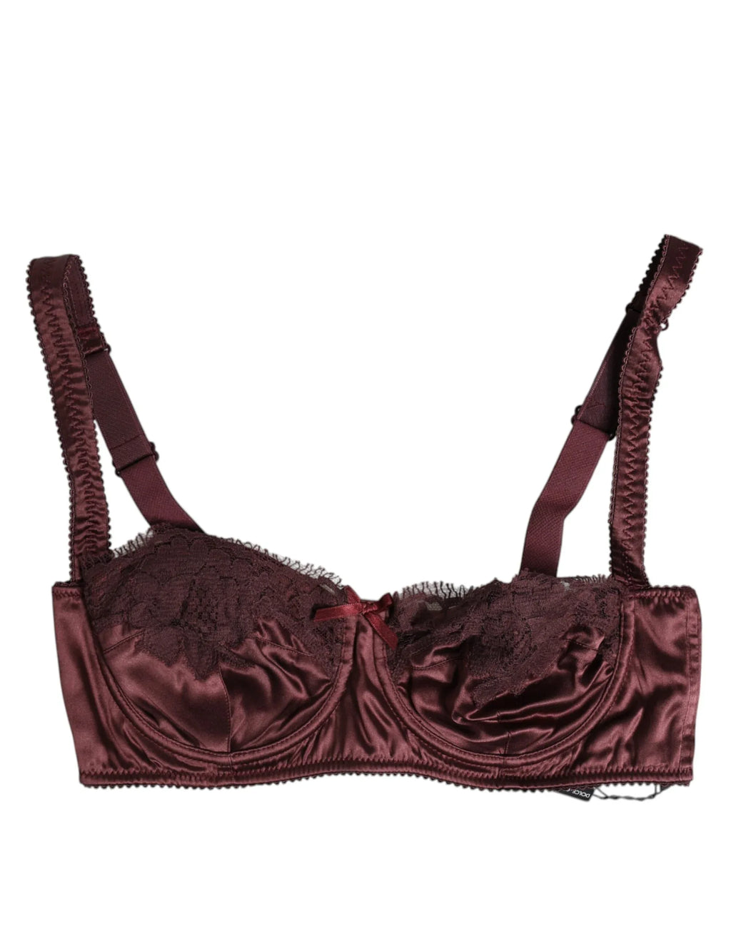 Dolce & Gabbana Burgundy Silk Underwired Balconette Bra Underwear - Zeiniez