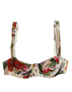 Dolce & Gabbana Beige Floral Balconcino Underwired Bra Underwear - Zeiniez