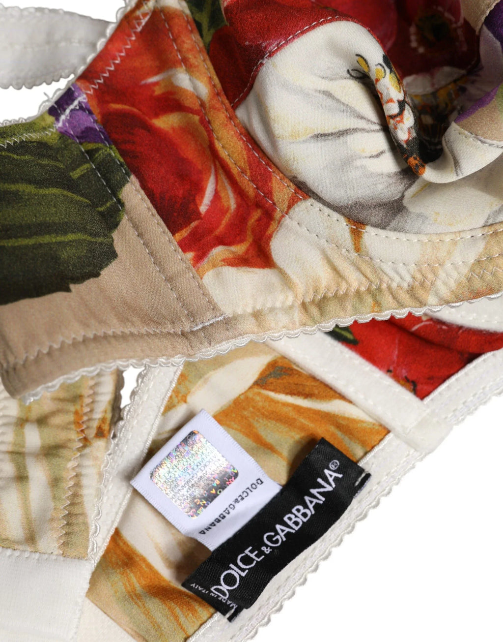 Dolce & Gabbana Beige Floral Balconcino Underwired Bra Underwear - Zeiniez