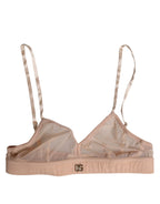 Dolce & Gabbana Powder Pink Nylon DG Logo Non Wire Bra Underwear - Zeiniez