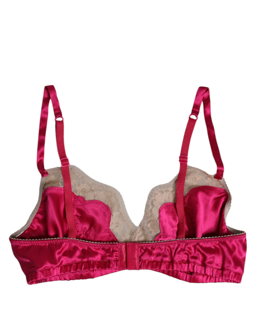 Dolce & Gabbana Magenta Floral Lace Silk Non Wire Bra Underwear - Zeiniez