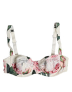 Dolce & Gabbana White Floral Balconette Underwired Bra Underwear - Zeiniez