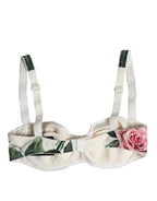 Dolce & Gabbana White Floral Balconette Underwired Bra Underwear - Zeiniez