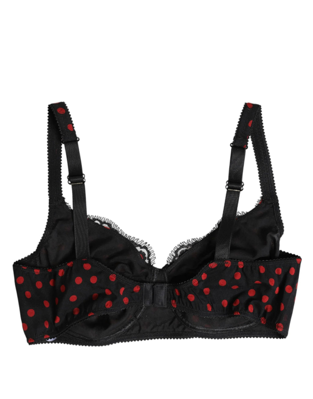 Dolce & Gabbana Black Red Polka Dot Underwired Balconette Underwear - Zeiniez
