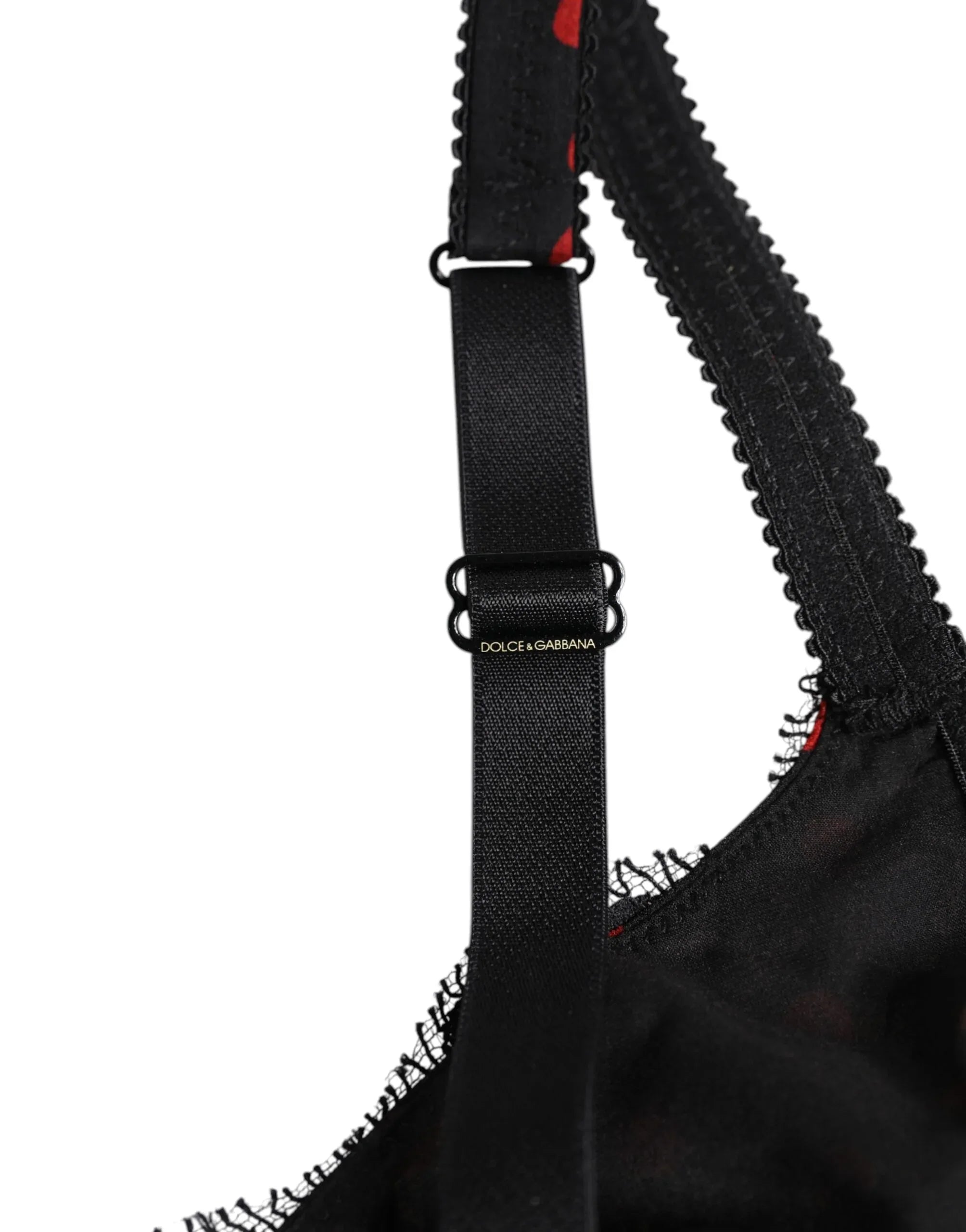 Dolce & Gabbana Black Red Polka Dot Underwired Balconette Underwear - Zeiniez