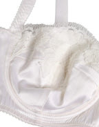Dolce & Gabbana White Silk Underwired Balconette Bra Underwear - Zeiniez