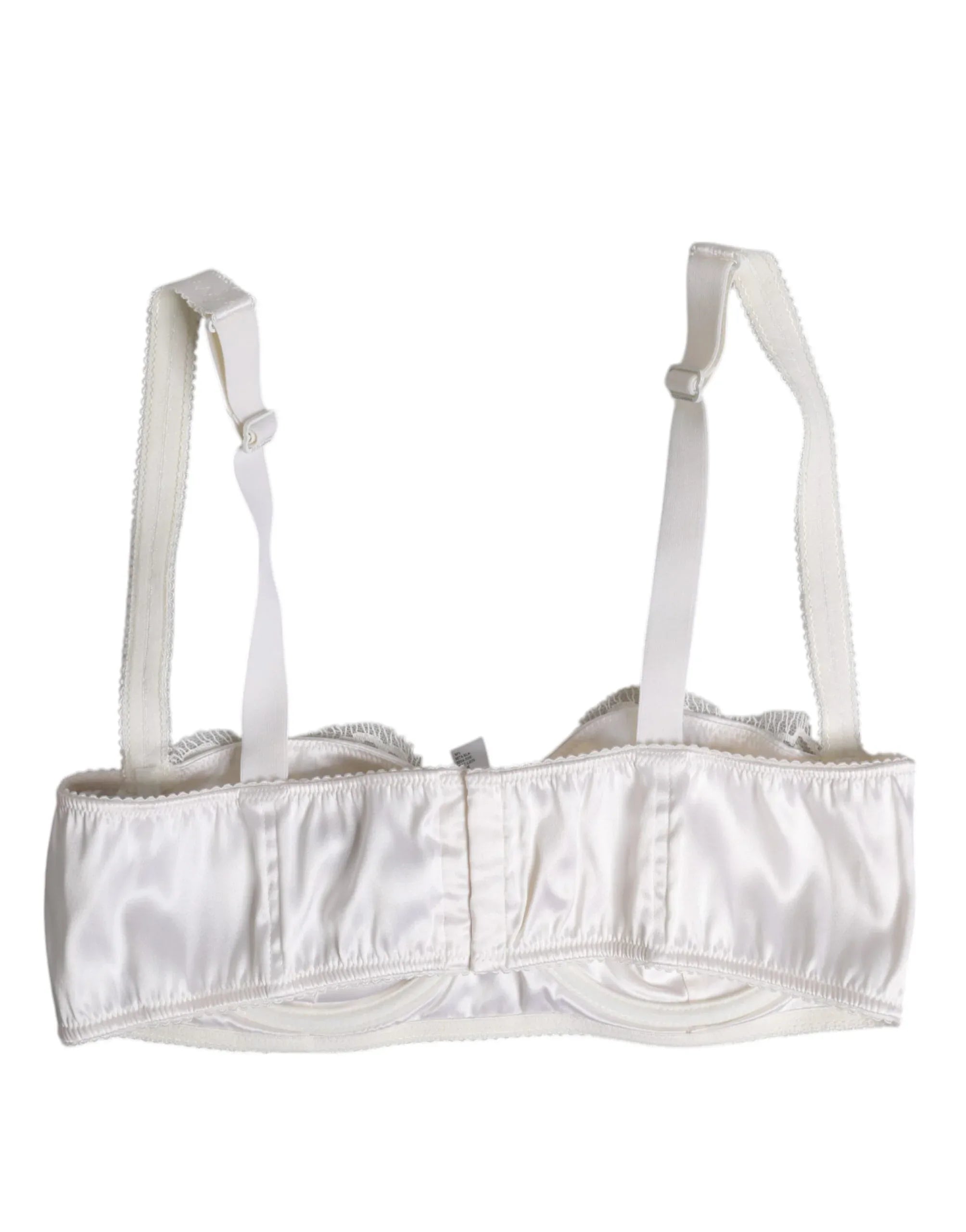 Dolce & Gabbana White Silk Underwired Balconette Bra Underwear - Zeiniez