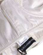 Dolce & Gabbana White Silk Underwired Balconette Bra Underwear - Zeiniez