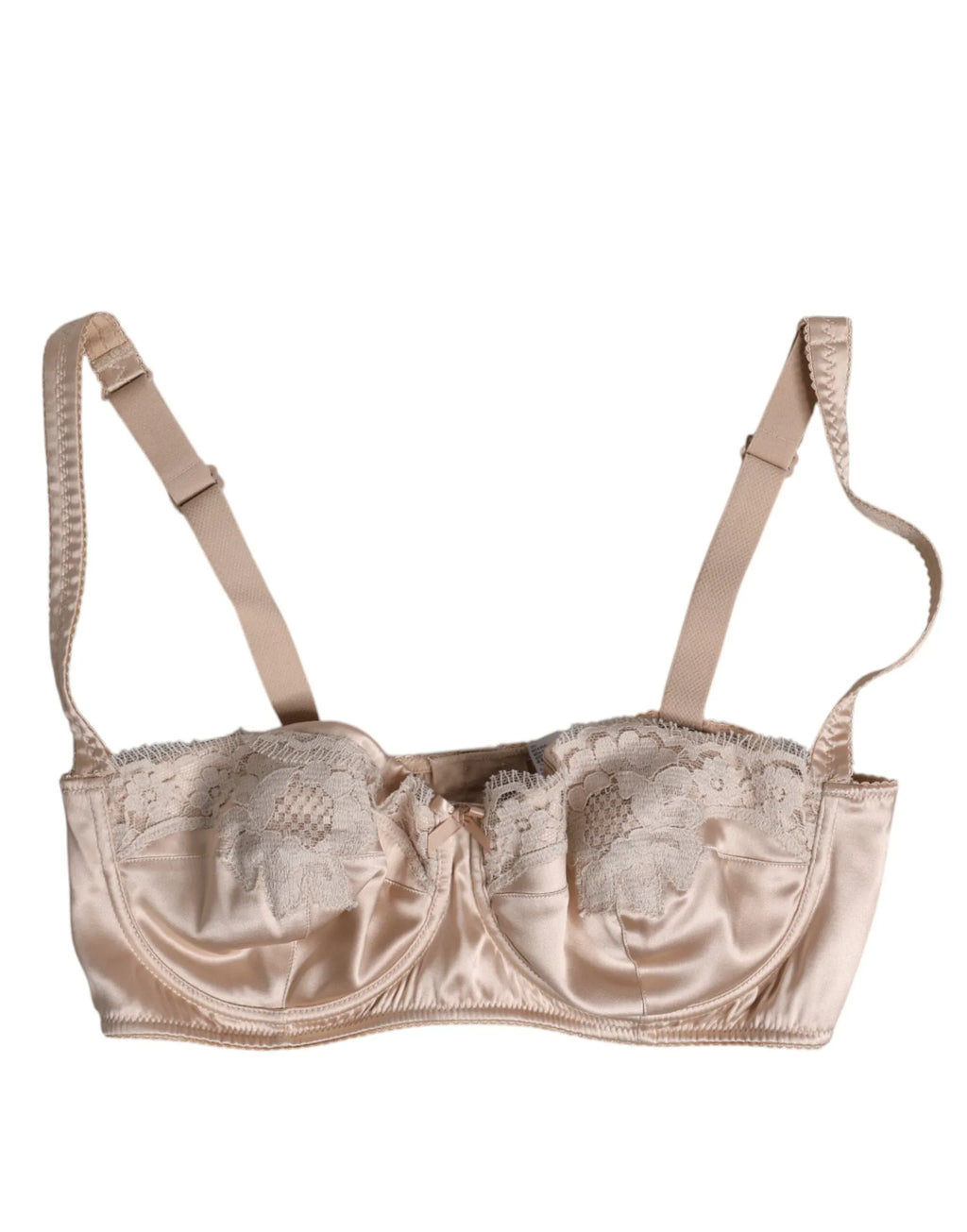 Dolce & Gabbana Biege Silk Underwired Balconette Bra Underwear - Zeiniez