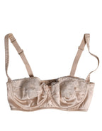Dolce & Gabbana Biege Silk Underwired Balconette Bra Underwear - Zeiniez