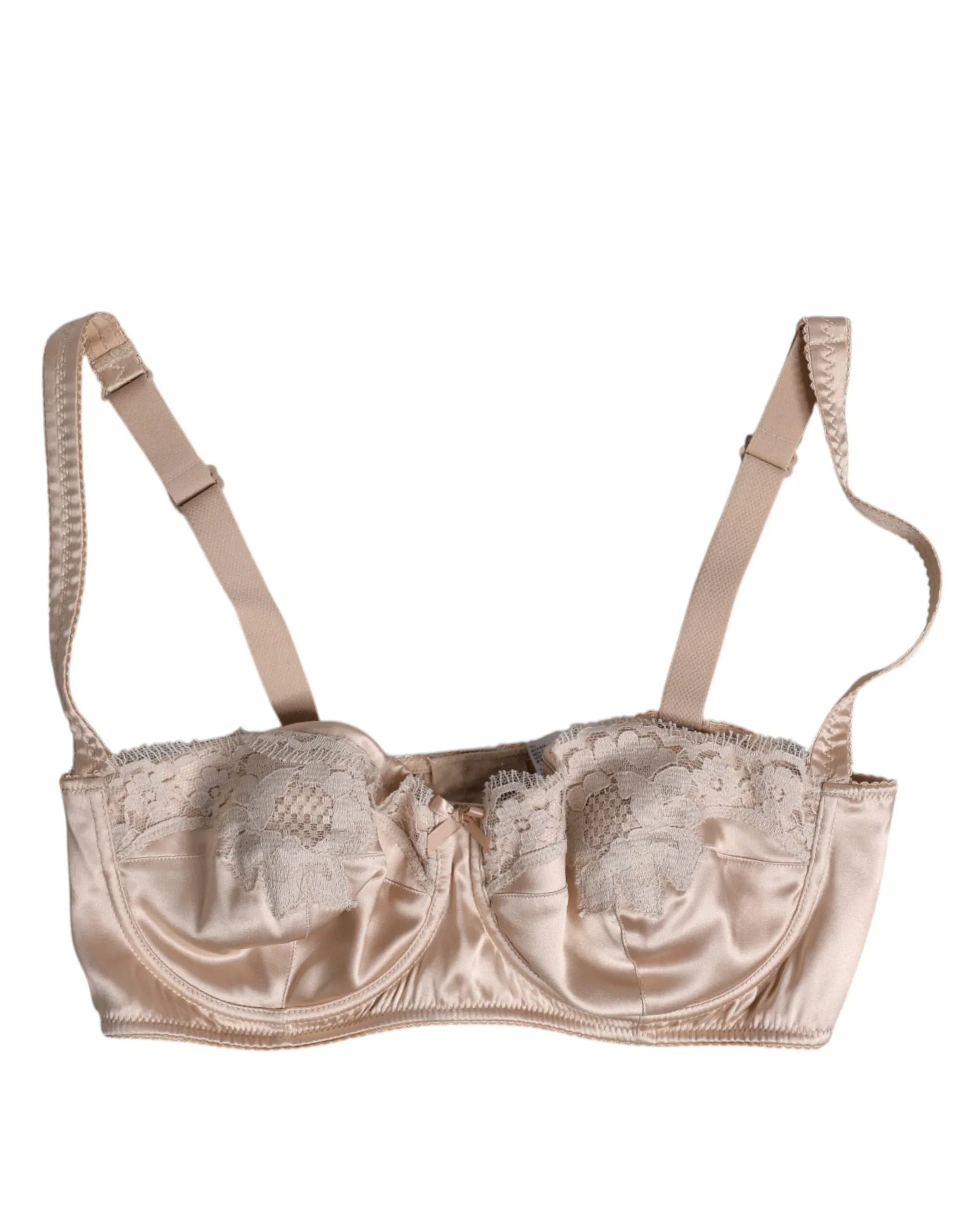 Dolce & Gabbana Biege Silk Underwired Balconette Bra Underwear - Zeiniez