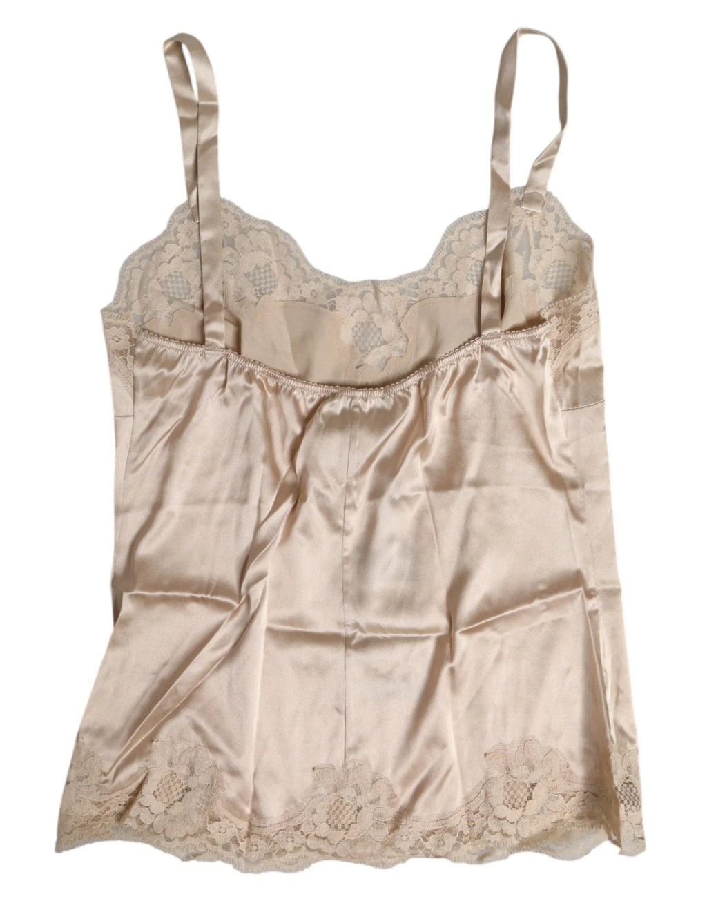 Dolce & Gabbana Beige Lace Silk Satin Tank Lingerie Underwear - Zeiniez