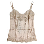 Dolce & Gabbana Beige Lace Silk Satin Tank Lingerie Underwear - Zeiniez