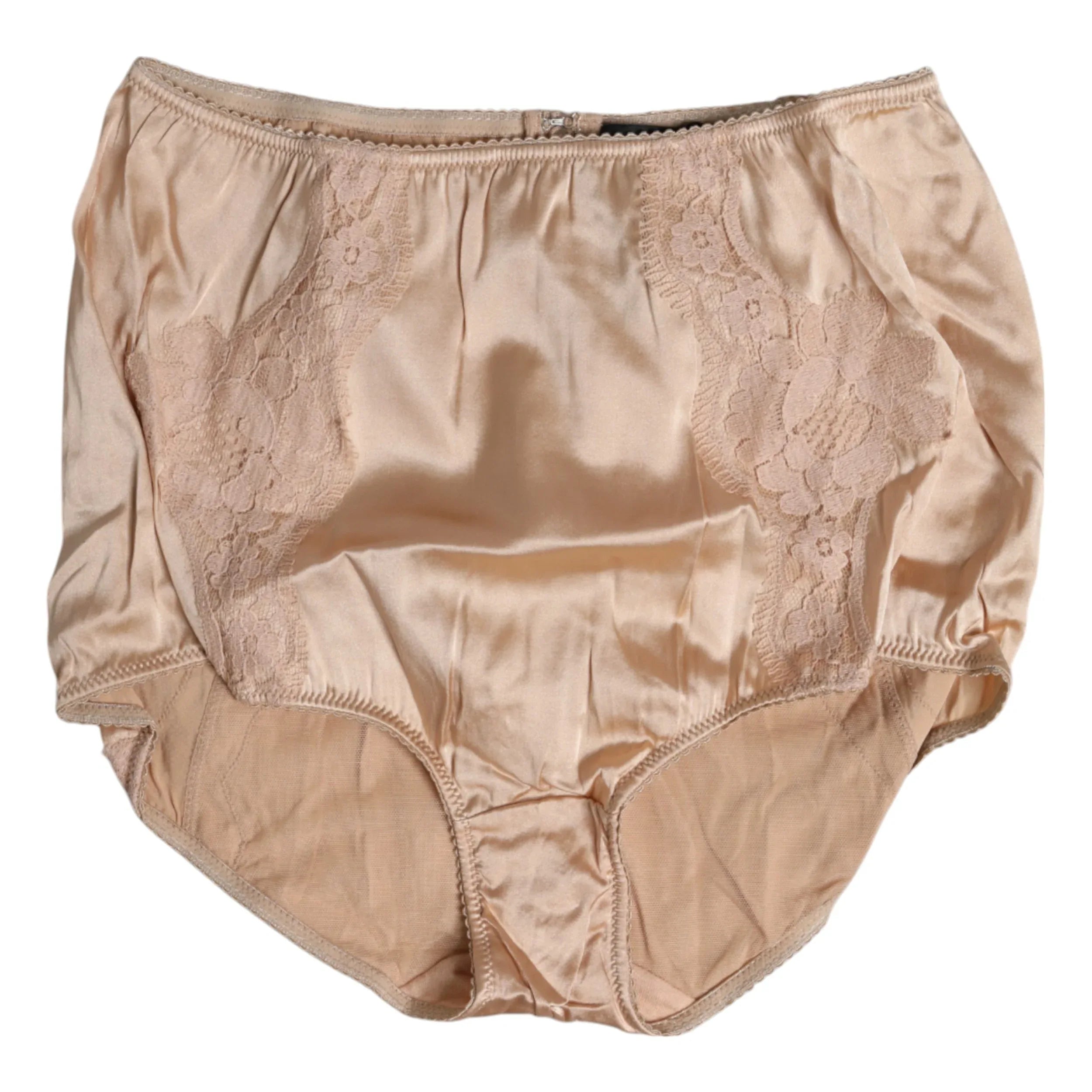 Dolce & Gabbana Beige Silk Lace High Waist Bikini Panty Underwear - Zeiniez