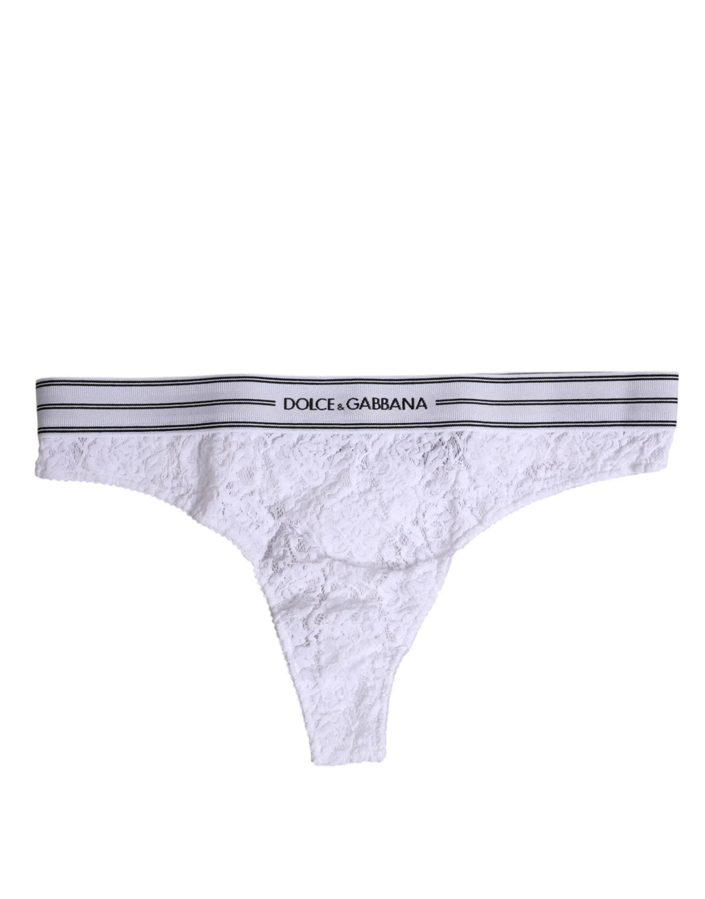 Dolce & Gabbana White Nylon Floral Lace Bottom Panty Underwear - Zeiniez