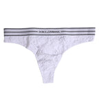 Dolce & Gabbana White Nylon Floral Lace Bottom Panty Underwear - Zeiniez