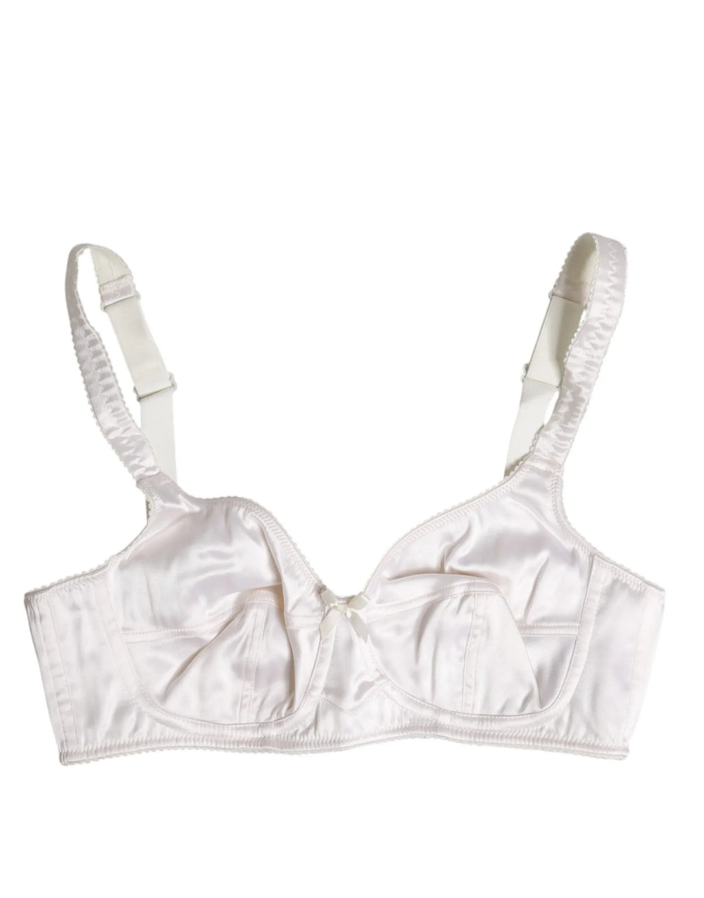 Dolce & Gabbana White Silk Balconette Non Wire Bra Underwear - Zeiniez