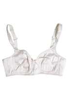 Dolce & Gabbana White Silk Balconette Non Wire Bra Underwear - Zeiniez