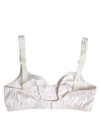 Dolce & Gabbana White Silk Balconette Non Wire Bra Underwear - Zeiniez