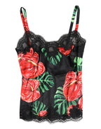 Dolce & Gabbana Multicolor Floral Silk Tank Lingerie Underwear - Zeiniez