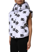 Dolce & Gabbana White Black DG Mania Polyester Puffer Jacket - Zeiniez