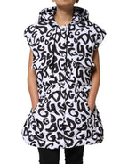 Dolce & Gabbana White DG Mania Hooded Sleeveless Puffer Jacket - Zeiniez