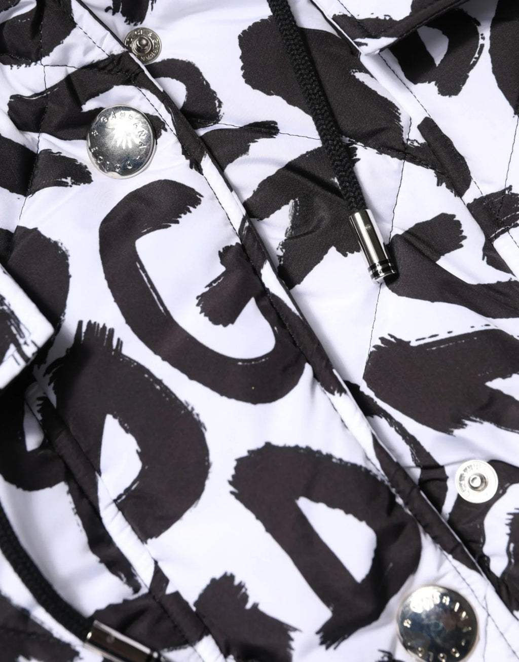 Dolce & Gabbana White DG Mania Hooded Sleeveless Puffer Jacket - Zeiniez