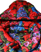 Dolce & Gabbana Multicolor Floral Hooded Puffer Coat Jacket - Zeiniez
