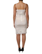 Dolce & Gabbana White Full Slip DG Logo Silk Dress Sleepwear - Zeiniez