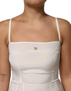 Dolce & Gabbana White Full Slip DG Logo Silk Dress Sleepwear - Zeiniez