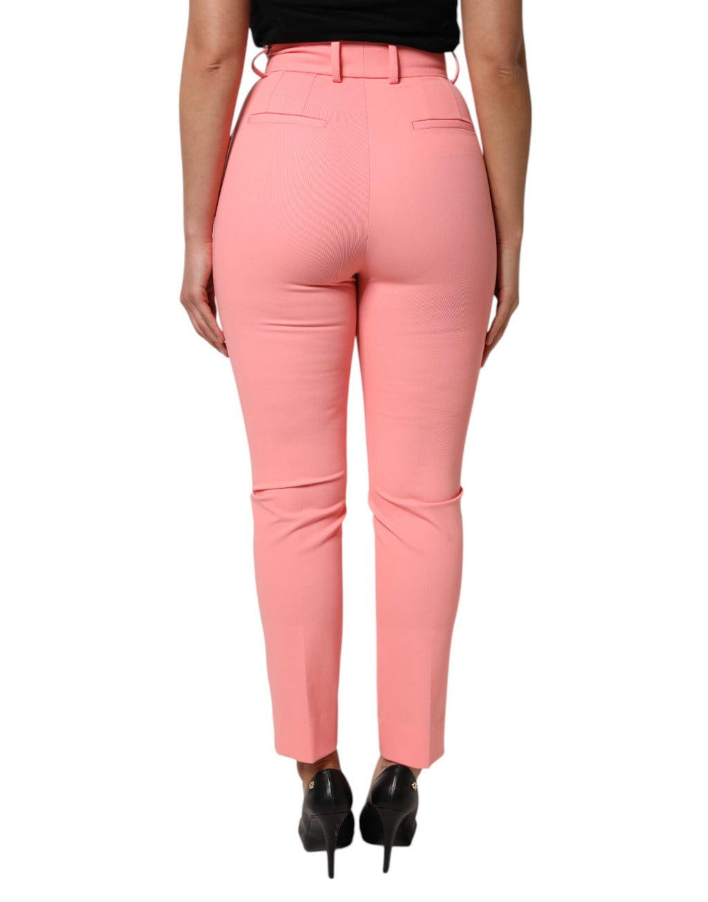 Dolce & Gabbana Pink High Waist Dress Tapered Pants